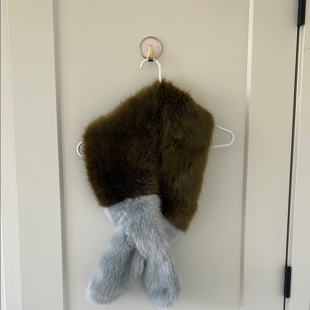 Zara Brown and Gray Fur Scarf
